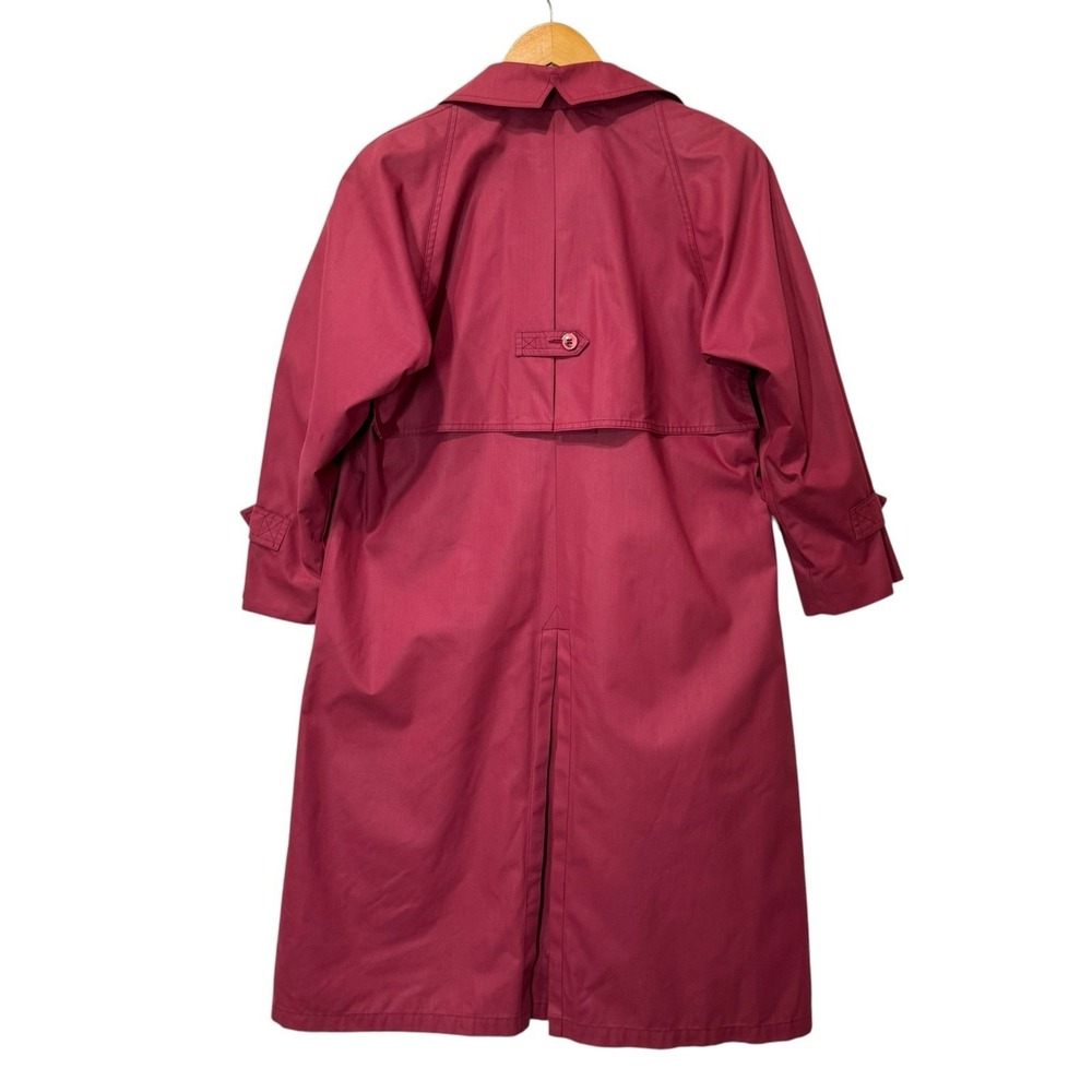 Vintage London Fog Women's 8P Burgundy Trench Coat 3M Thinsulate Lined Raincoat - Picture 2 of 10